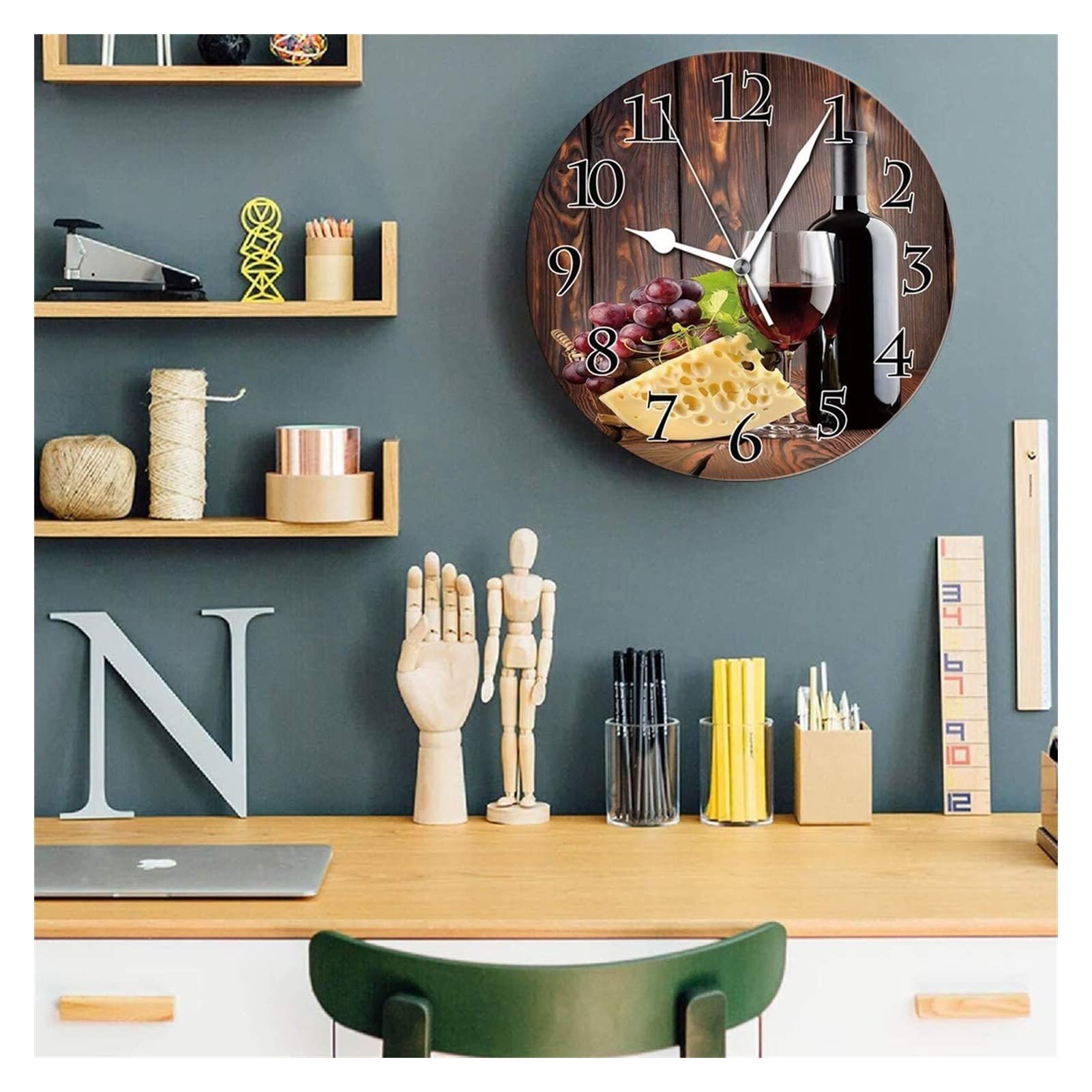 Amazon.co.jp: 壁時計 ビンテージデザインヴィンテージシャンパン